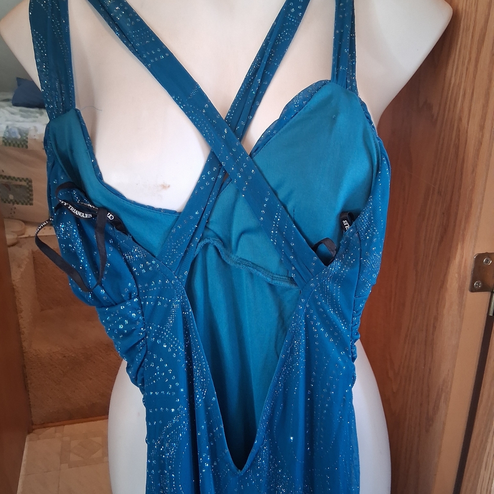 City Triangles Glittering Blue Maxi Dress - Picture 8 of 12